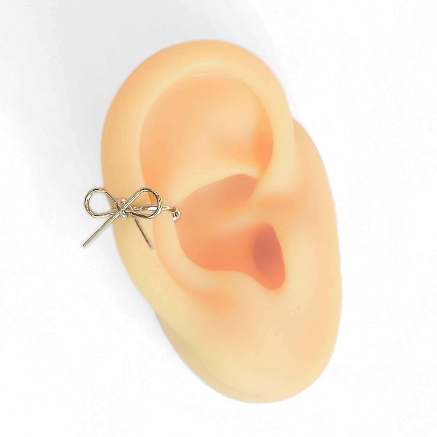 Dainty Bow Ear Cuff (Silver)