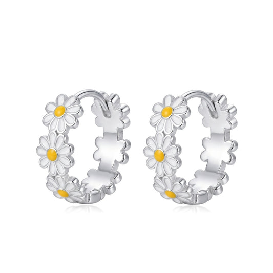 Dainty Daisy Hoops | Earrings