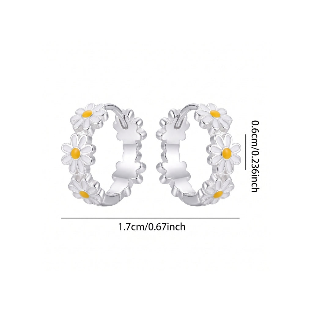 Dainty Daisy Hoops | Earrings