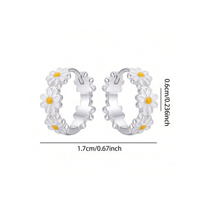 Dainty Daisy Hoops | Earrings