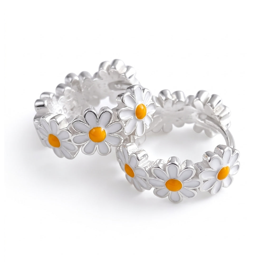 Dainty Daisy Hoops | Earrings