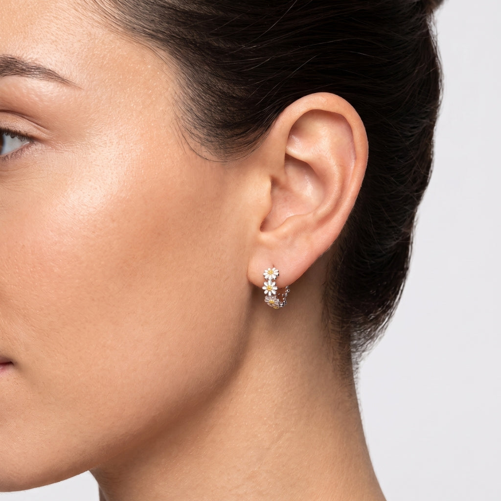 Dainty Daisy Hoops | Earrings