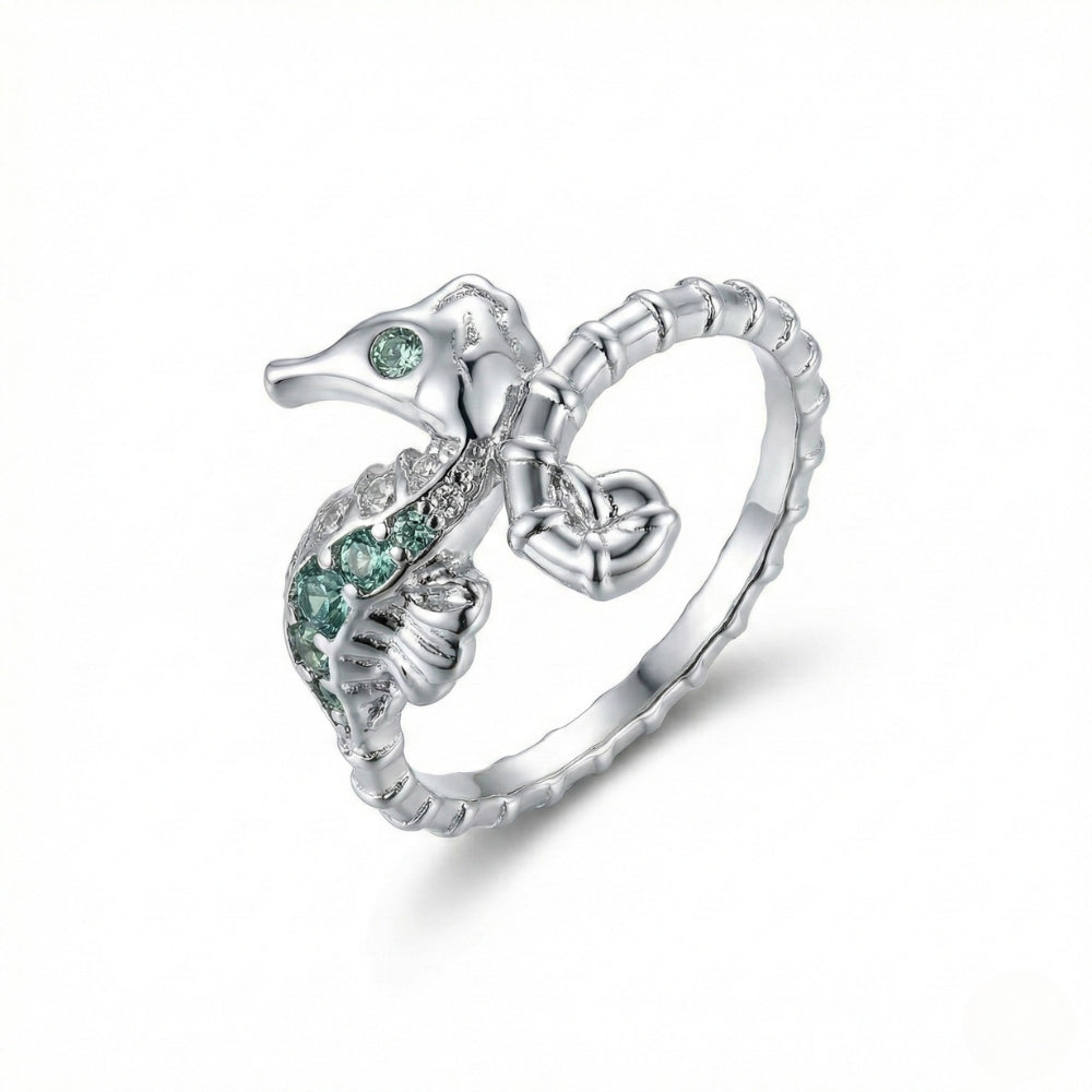 Dainty Sterling Silver Seahorse | Ring
