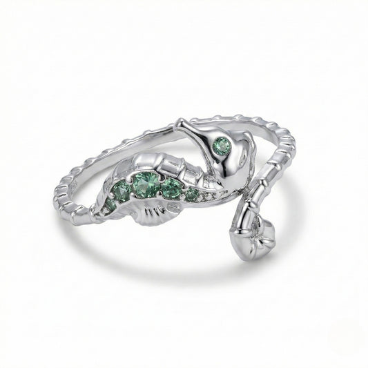 Dainty Sterling Silver Seahorse | Ring