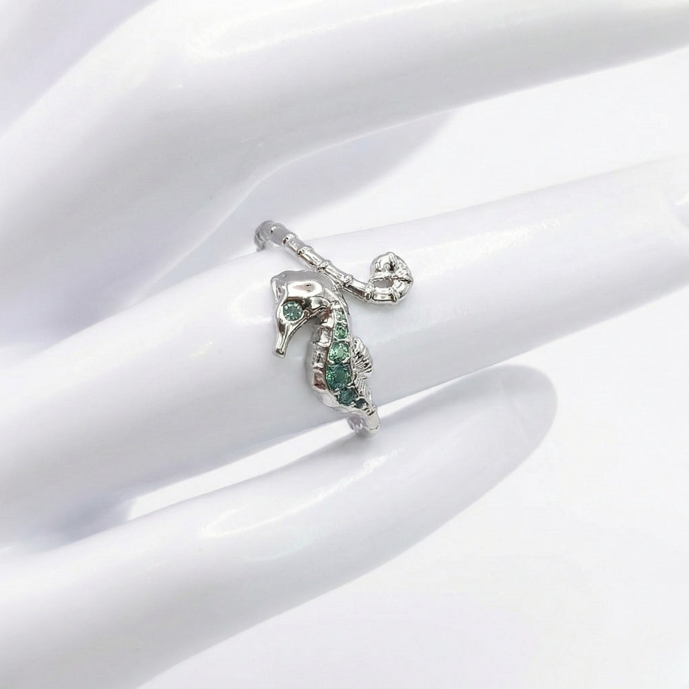 Dainty Sterling Silver Seahorse | Ring