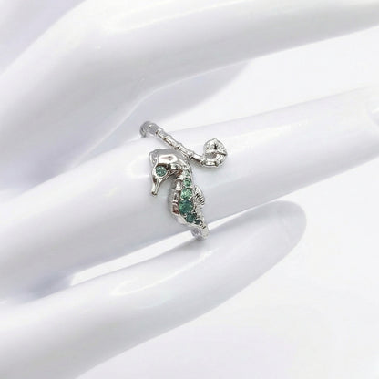Dainty Sterling Silver Seahorse | Ring