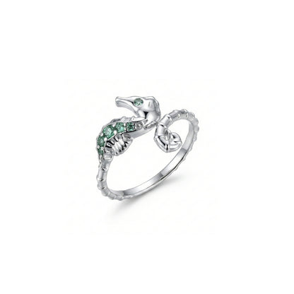 Dainty Sterling Silver Seahorse | Ring