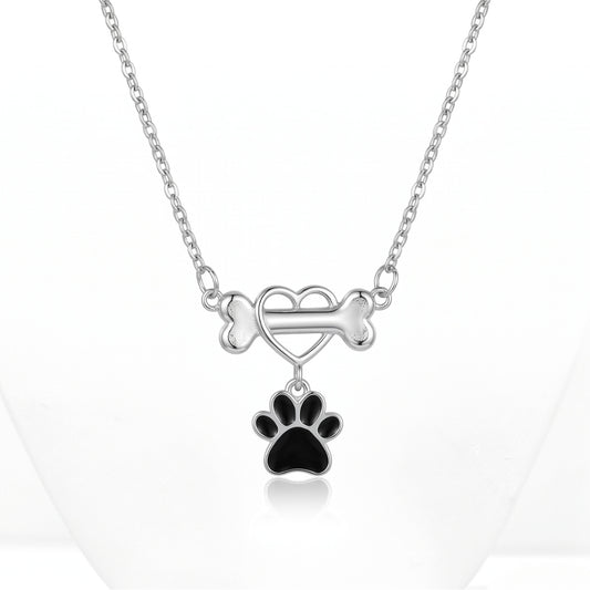 Dog Lovers Bone & Paw Pendant | Necklace