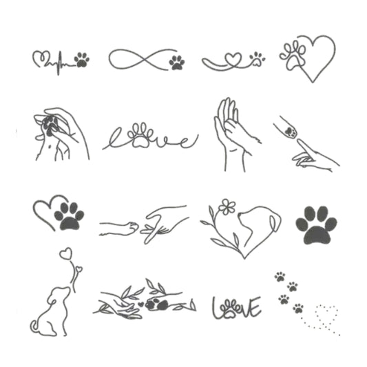 Dog Lovers Temporary Tattoo Set