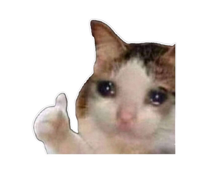 Doing Great! Sad Cat Thumbs Up Meme | Collectible Pin