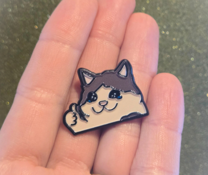 Doing Great! Sad Cat Thumbs Up Meme | Collectible Pin
