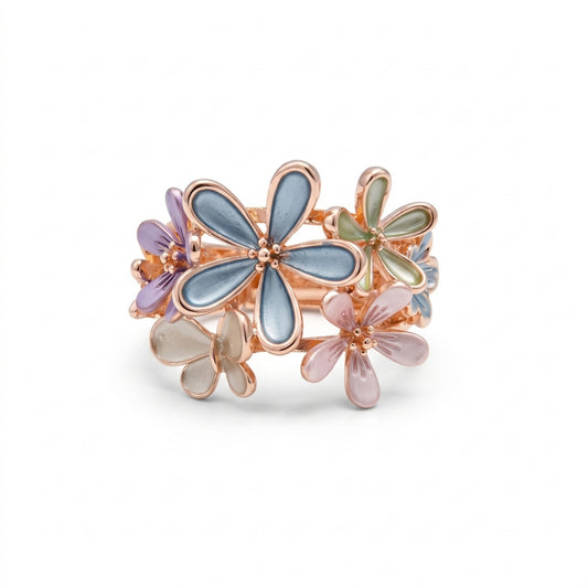 Dusty Pastel Flowers | Stretch Ring
