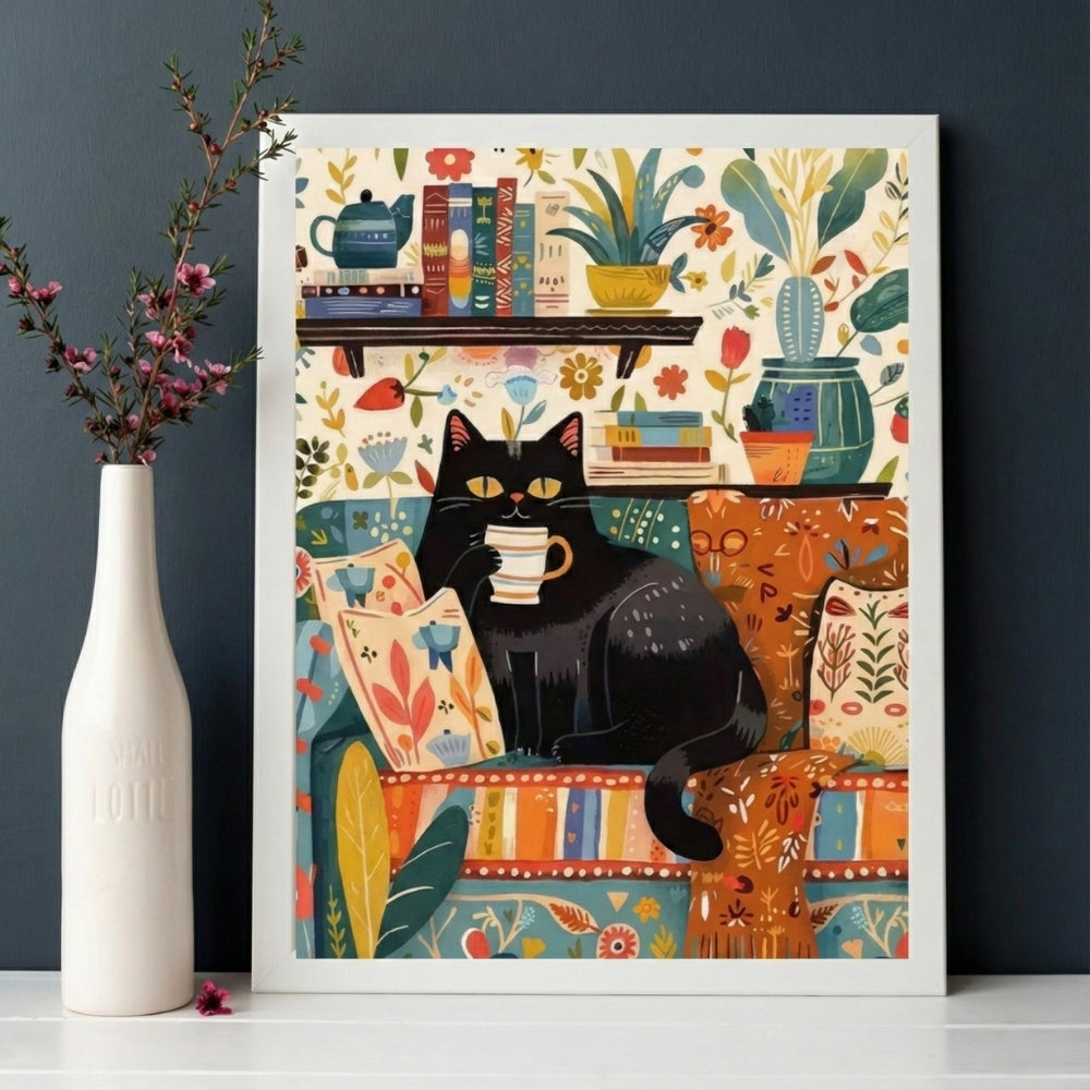 Fat Cat Coffee | Canvas Art Print