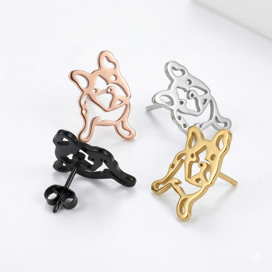 French Bulldog Silhouette Studs | Earrings
