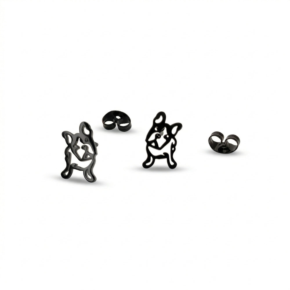 French Bulldog Silhouette Studs | Earrings