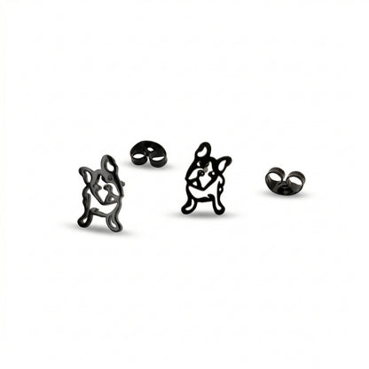 French Bulldog Silhouette Studs | Earrings