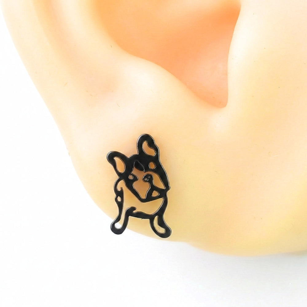 French Bulldog Silhouette Studs | Earrings