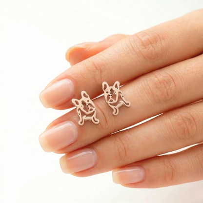 French Bulldog Silhouette Studs | Earrings