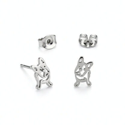 French Bulldog Silhouette Studs | Earrings