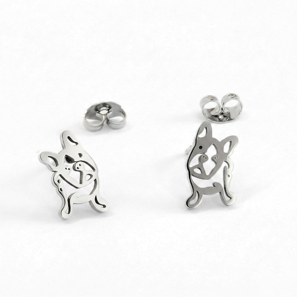 French Bulldog Silhouette Studs | Earrings
