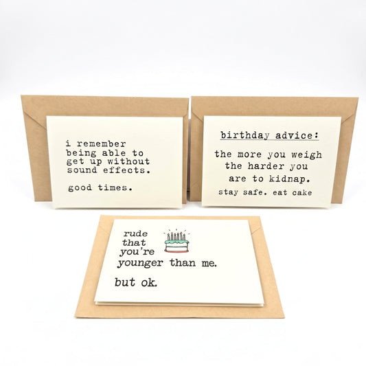Funny Birthday 3-Pack | Greeting Card