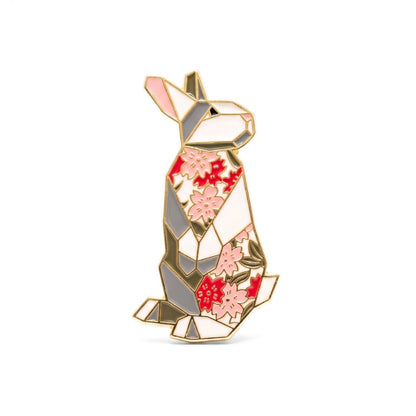 Geometric Floral Rabbit | Collectible Pin