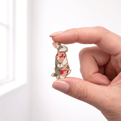 Geometric Floral Rabbit | Collectible Pin