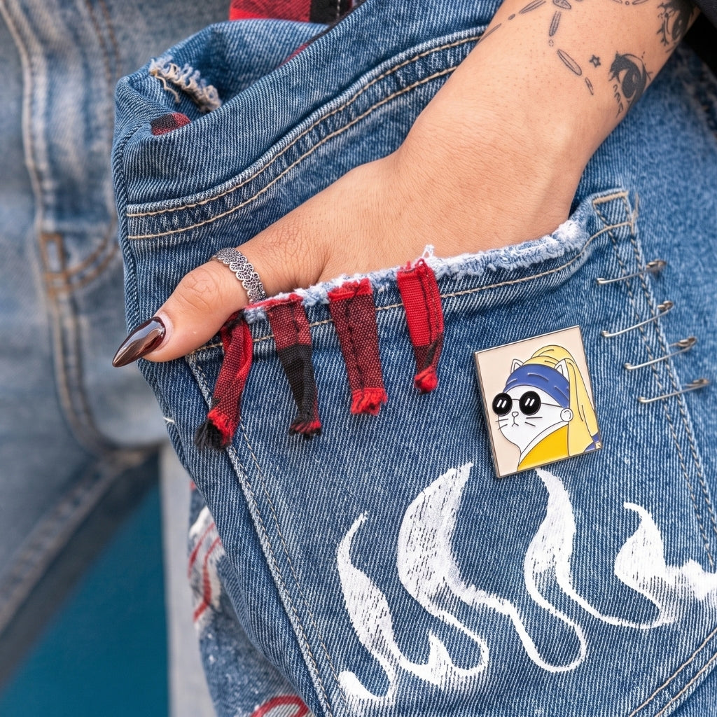 Girl With a Purrl Earring | Collectible Pin