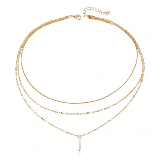 Gold Layered Bar | Necklace