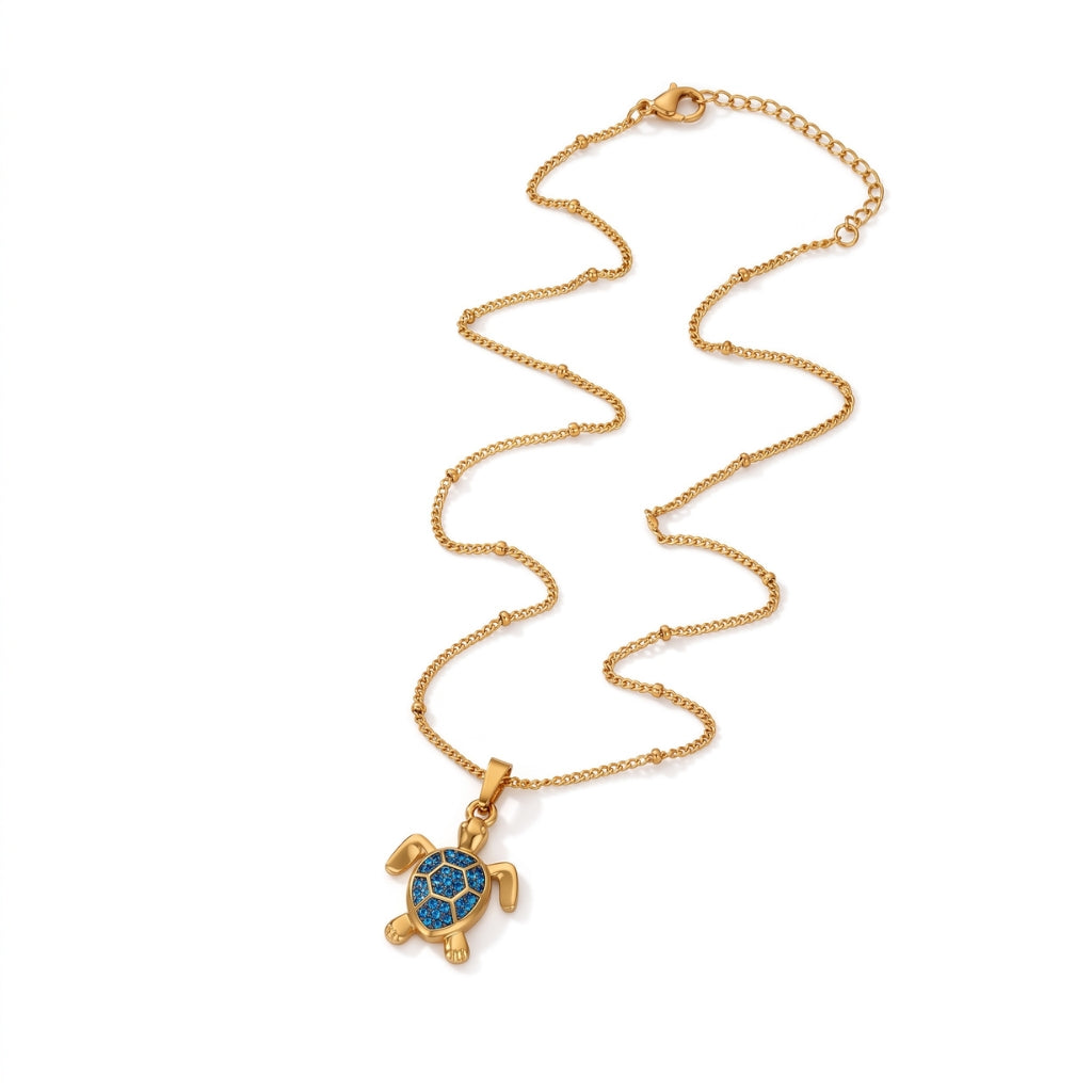 Golden Blue Sea Turtle | Necklace