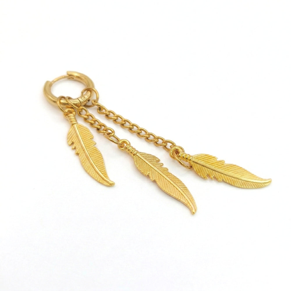 Golden Bohemian Feathers | Earrings