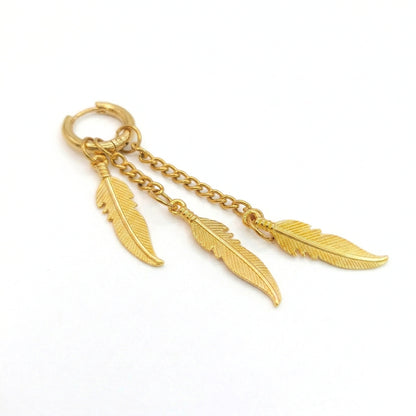 Golden Bohemian Feathers | Earrings