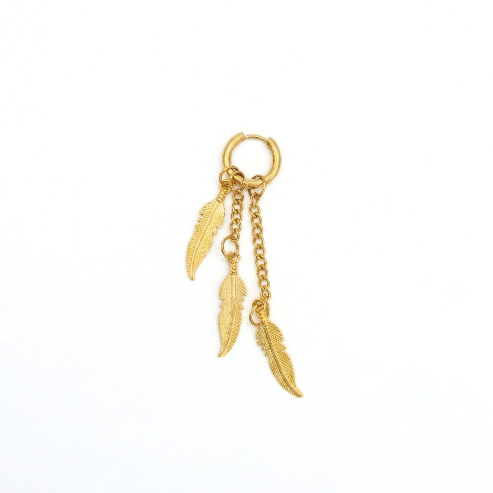 Golden Bohemian Feathers | Earrings