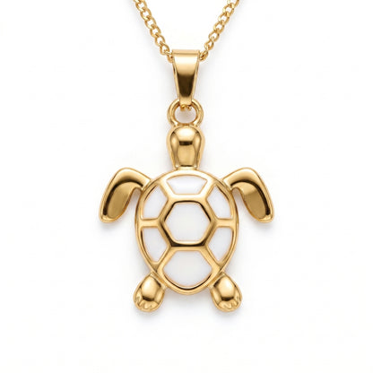 Golden Bohemian White Turtle | Necklace