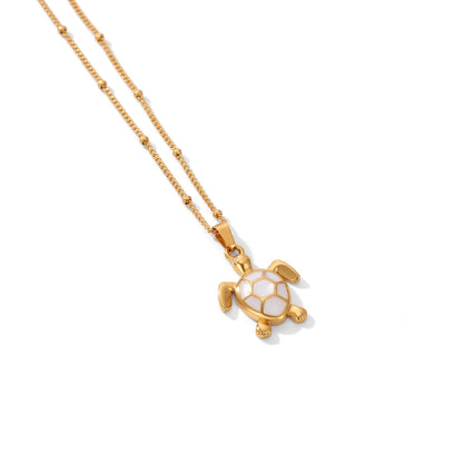 Golden Bohemian White Turtle | Necklace
