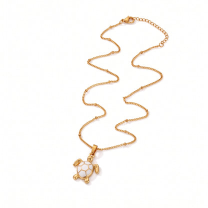Golden Bohemian White Turtle | Necklace