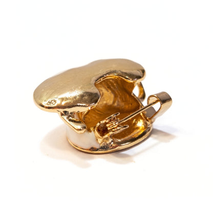 Golden Latte in a White Cup | Brooch