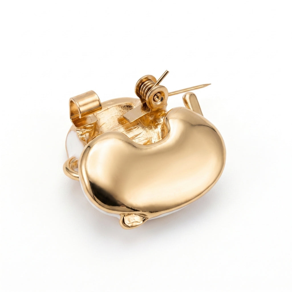 Golden Latte in a White Cup | Brooch