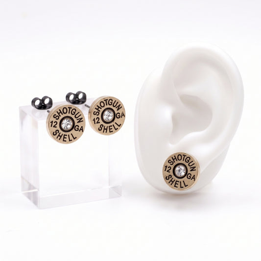 Golden Shotgun Shell Replica Studs | Earrings