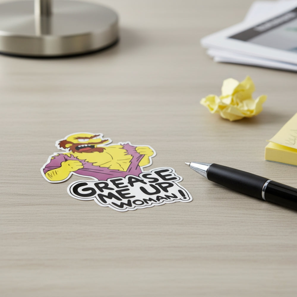 Grease Me Up Woman! | Vinyl Sticker