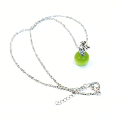 Fall Harvest Green Apple Pendant | Necklace