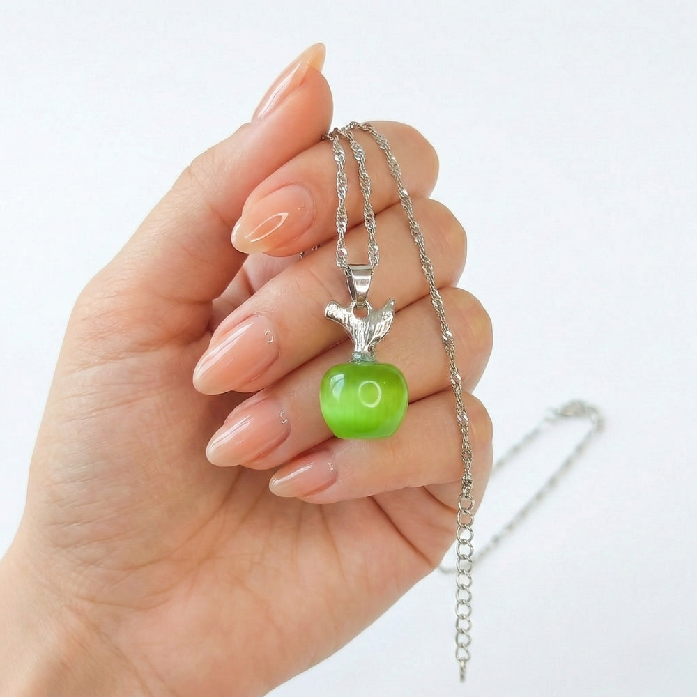 Fall Harvest Green Apple Pendant | Necklace