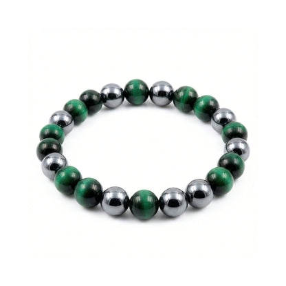 Green Tiger's Eye, Hematite & Black Obsidian | Bracelet