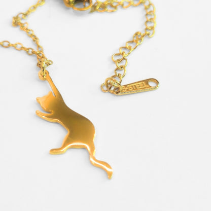 Hang In There Kitty Necklace