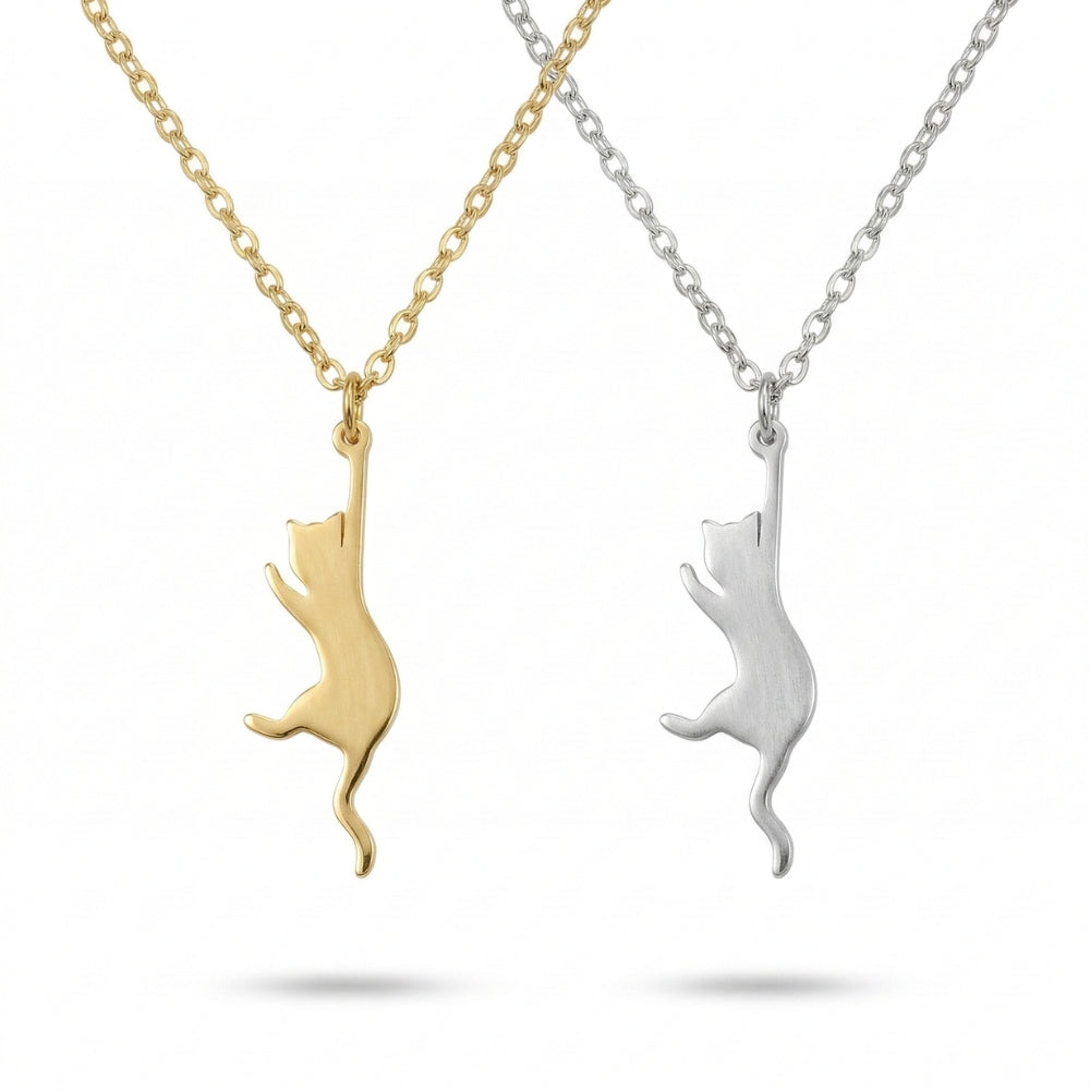 Pendentif chat « Accroche-toi » | Collier