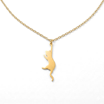 Pendentif chat « Accroche-toi » | Collier