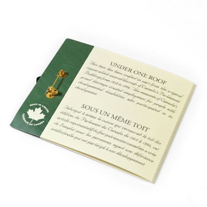Broche en cuivre en forme de feuille d'érable du Parlement historique | Épingle de collection