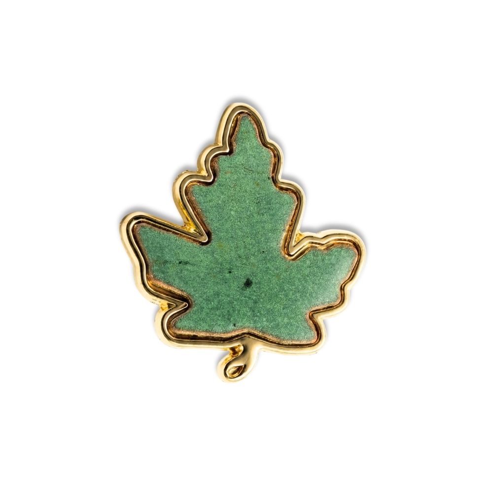 Broche en cuivre en forme de feuille d'érable du Parlement historique | Épingle de collection