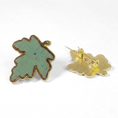 Broche en cuivre en forme de feuille d'érable du Parlement historique | Épingle de collection