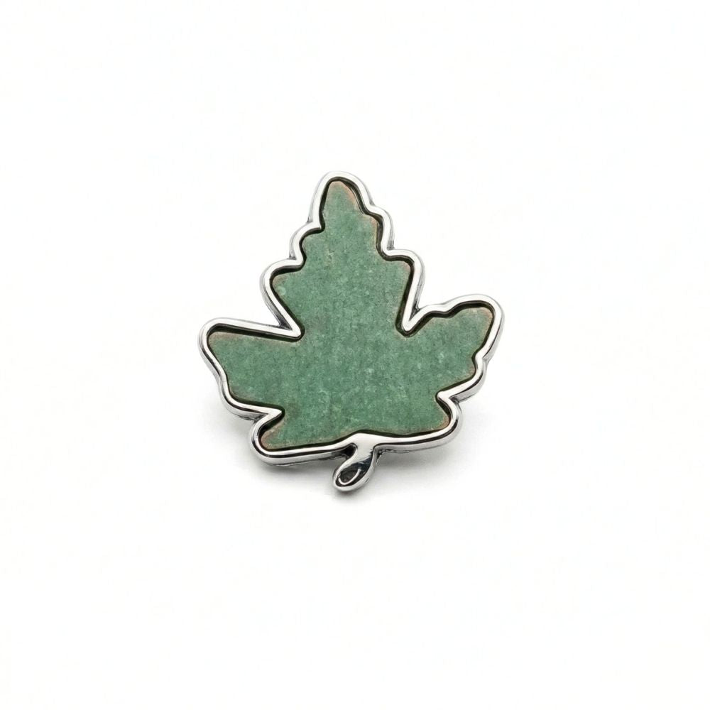 Broche en cuivre en forme de feuille d'érable du Parlement historique | Épingle de collection